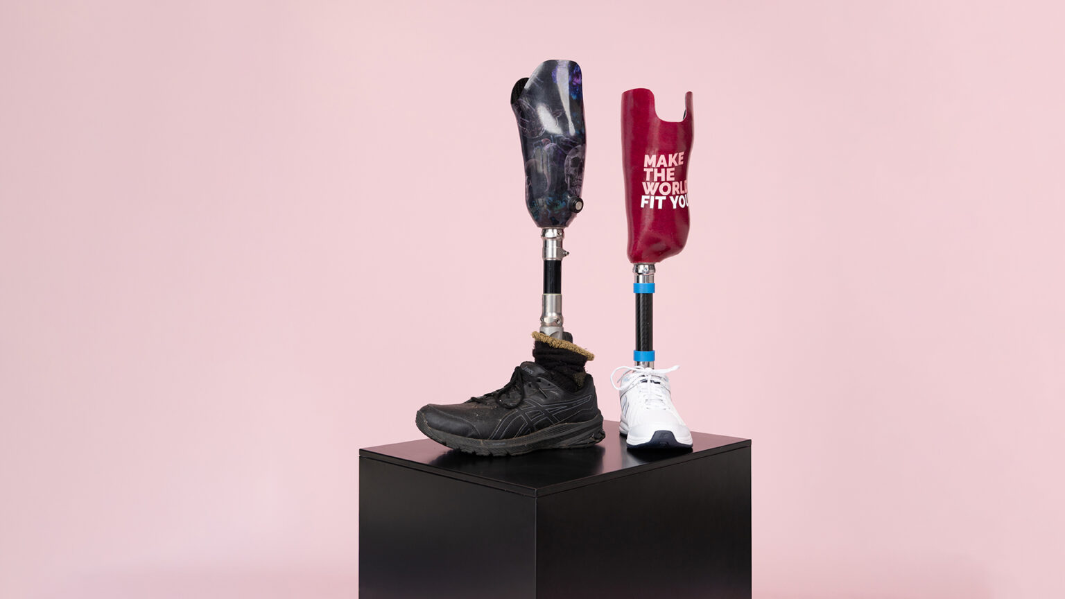 Two custom lower limb prostheses made by NovitaTech in Adelaide