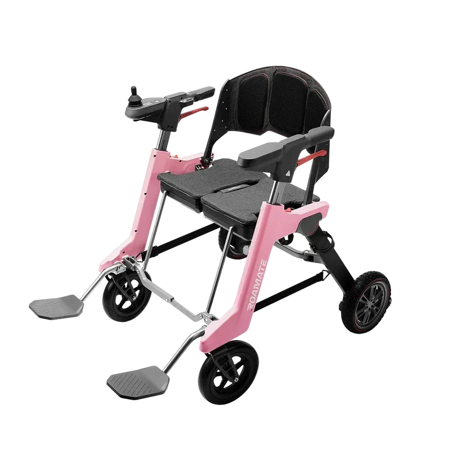 Roamate 3-in-1 electric walker wheelchair in pink